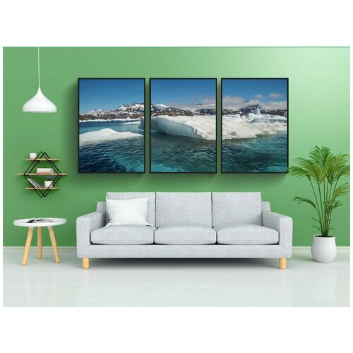 фото Набор модулных постеров для интерьера "дрейф льда, замороженный, гора" 60x90 см. в тубусе, без рамки lotsprints