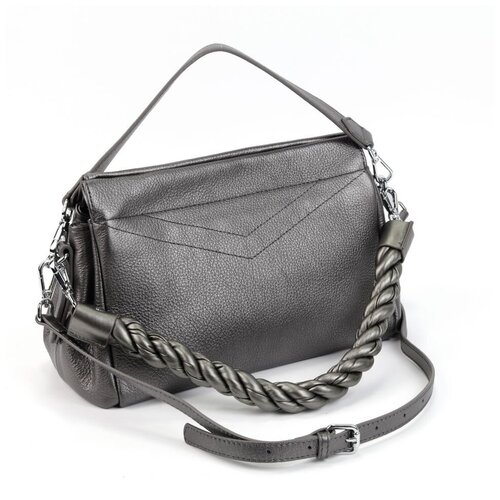 фото Женская кожаная сумка g-737 сильвер decoratta