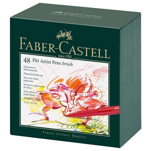 фото Набор капиллярных ручек faber-castell "pitt artist pen brush" ассорти, 48шт., студийная коробка faber castell