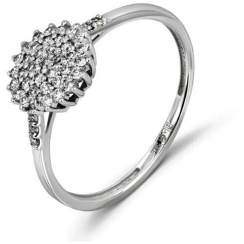 фото 59072-3 кольцо русские самоцветы кольцо с бриллиантами из белого золота 585 пробы "frost",18 размер