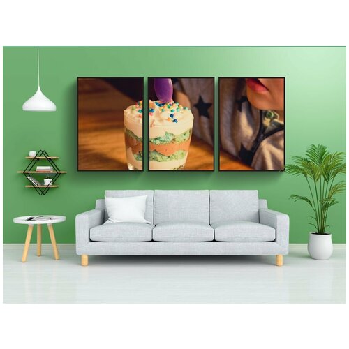 фото Набор модулных постеров для интерьера "еда, меню, стекло" 60x90 см. в тубусе, без рамки lotsprints