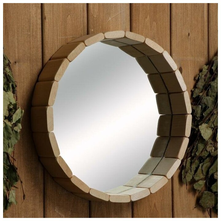 фото Зеркало "Бочонок" 27х27 см