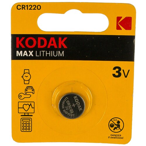 Батарейка Kodak (CR1220, 1 шт) (CR1220-1BL) kodak батарейка kodak lr1 1bl n ultra [kn 1] 30396012