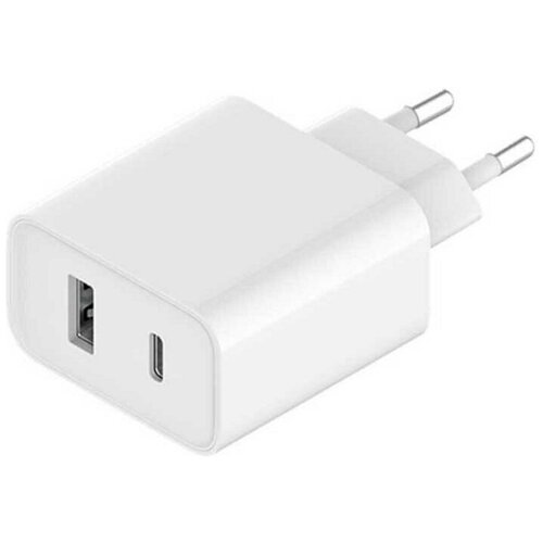 фото Сетевое зарядное устройство xiaomi mi 33w wall charger usb + type c, белое