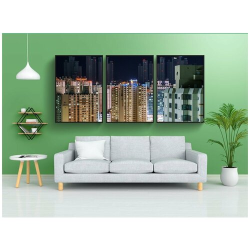 фото Набор модулных постеров для интерьера "многоквартирный дом, многоквартирные дома, мегаполис" 60x90 см. в тубусе, без рамки lotsprints