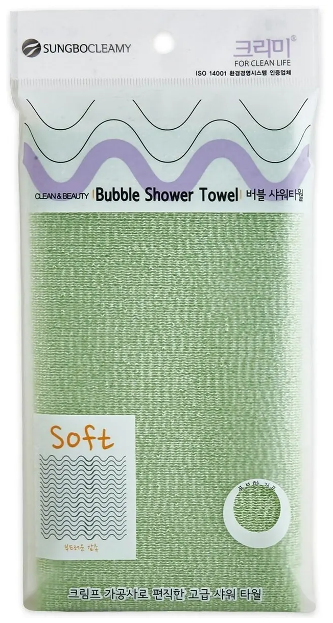 Мягкая мочалка для душа SungBo Cleamy Bubble Shower Towel