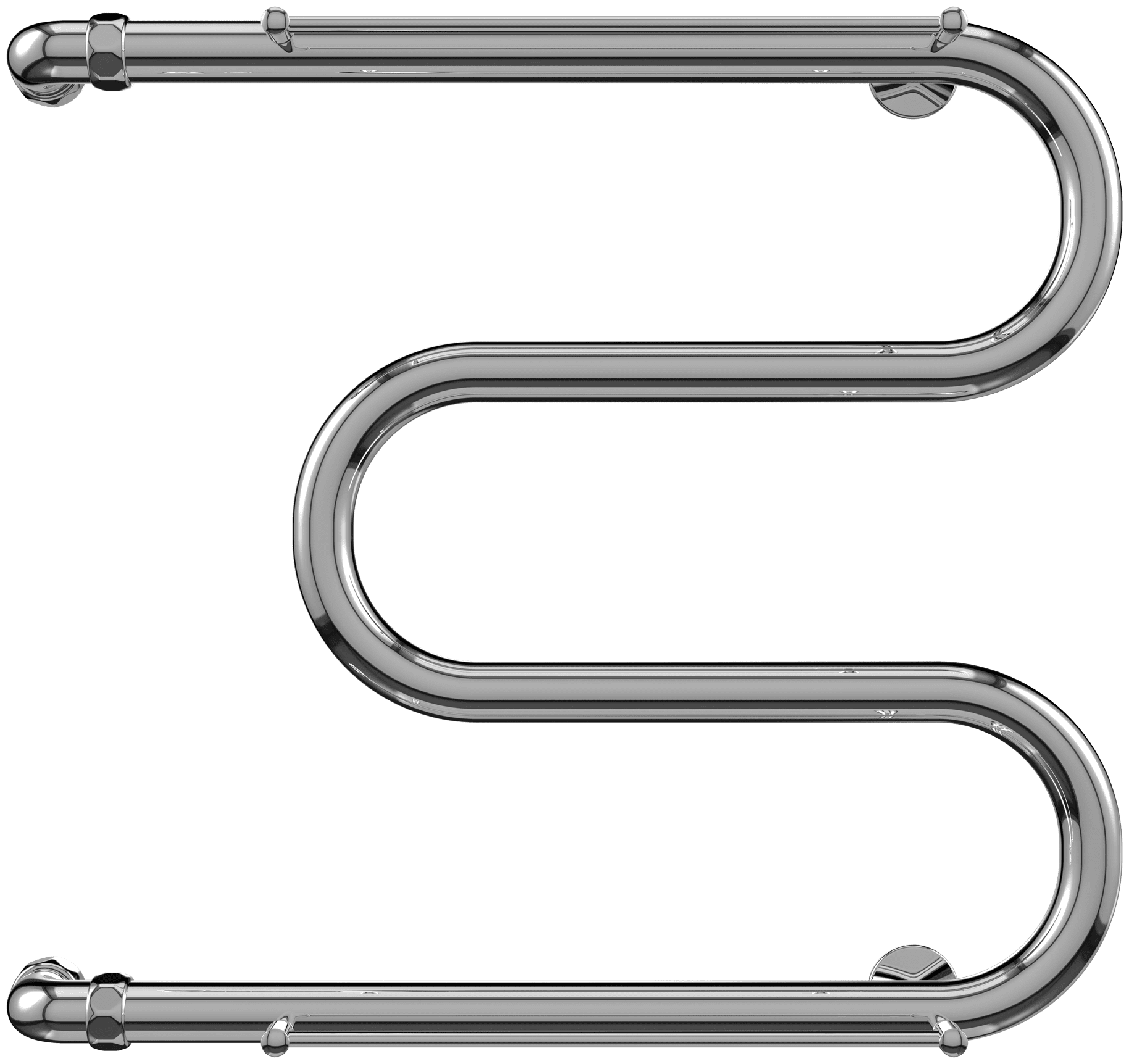 Полотенцесушитель водяной Terminus Aisi, M-образный, с перекладиной, 500 x 400 мм, хром