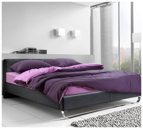 Комплект постельного белья Текс-Дизайн Ежевичное варенье, евростандарт, трикотаж, сиреневый/фиолетовый