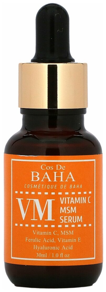 Сыворотка для лица с витамином C и феруловой кислотой Cos De BAHA Vitamin C MSM Serum VM, 30 мл - фотография № 12