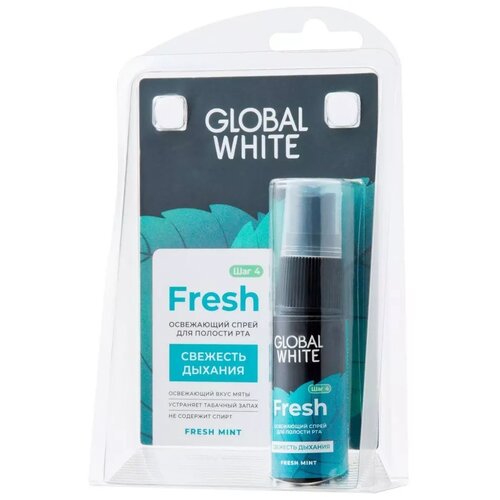 Купить Спрей для полости рта освежающий Global White, 15 мл, Полоскание и уход за полостью рта
