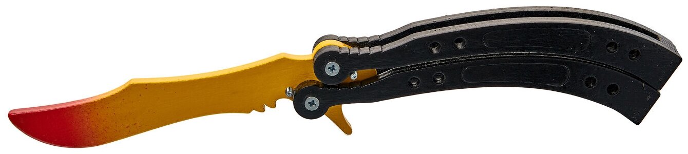Деревянный нож-бабочка One color Градиент Желтый из игры CSGO, сувенир из дерева, Маскми