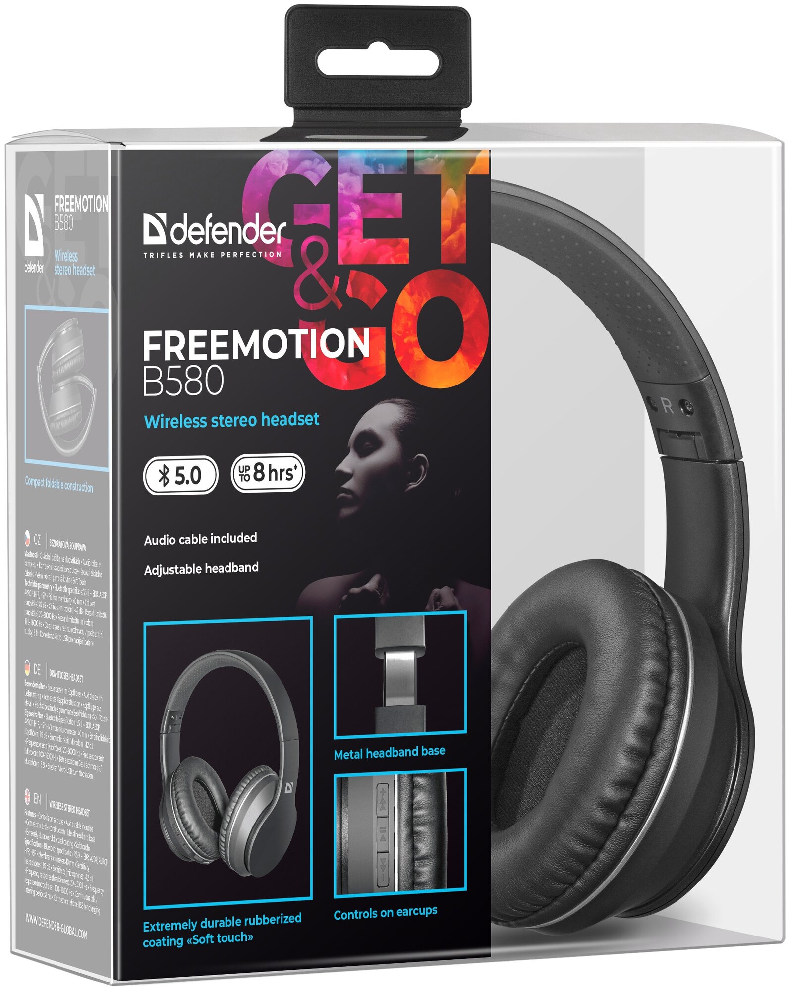 Наушники Defender FreeMotion B580 Black (63580) - фото №3