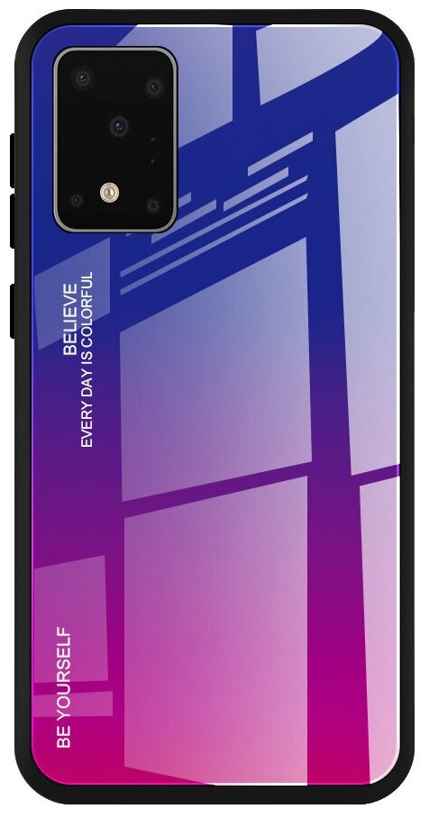 Чехол-бампер MyPads для Samsung Galaxy A72 5G (SM-A725F) 2021 стеклянный из закаленного стекла с эффектом градиент зеркальный блестящий переливаю.