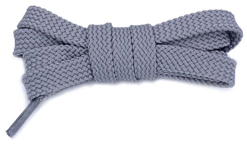 Плоские шнурки с крупным плетением 160см широкие 10 мм - светло-серые