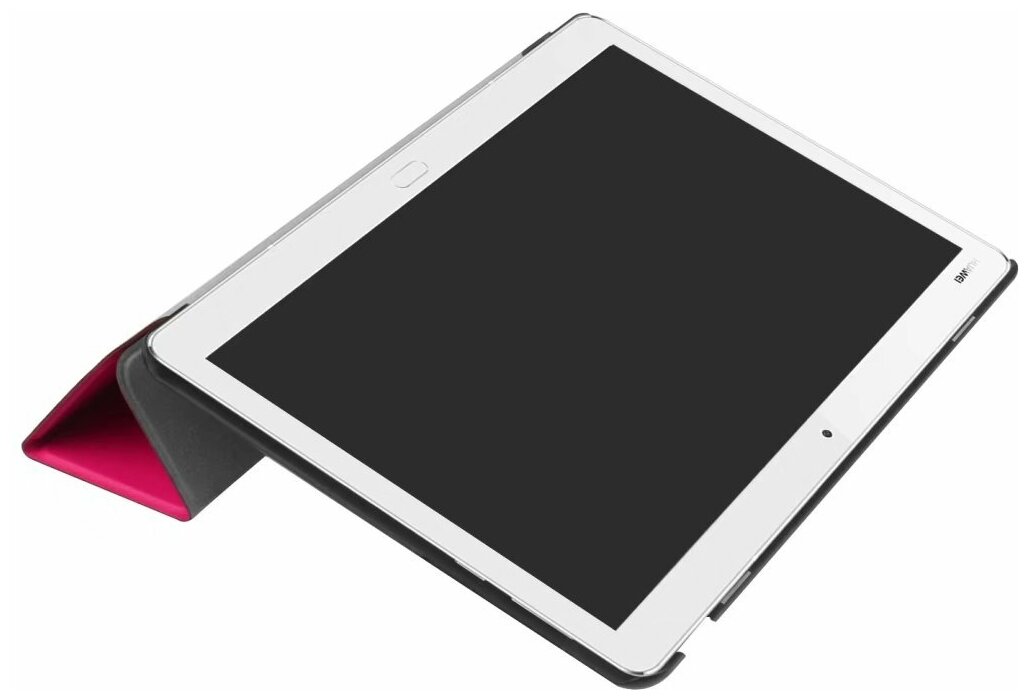 Чехол-обложка MyPads для Huawei MediaPad M3 Lite 10 (BAH-AL00 / W09) тонкий умный кожаный для пластиковой основе с трансформацией в подставку черный