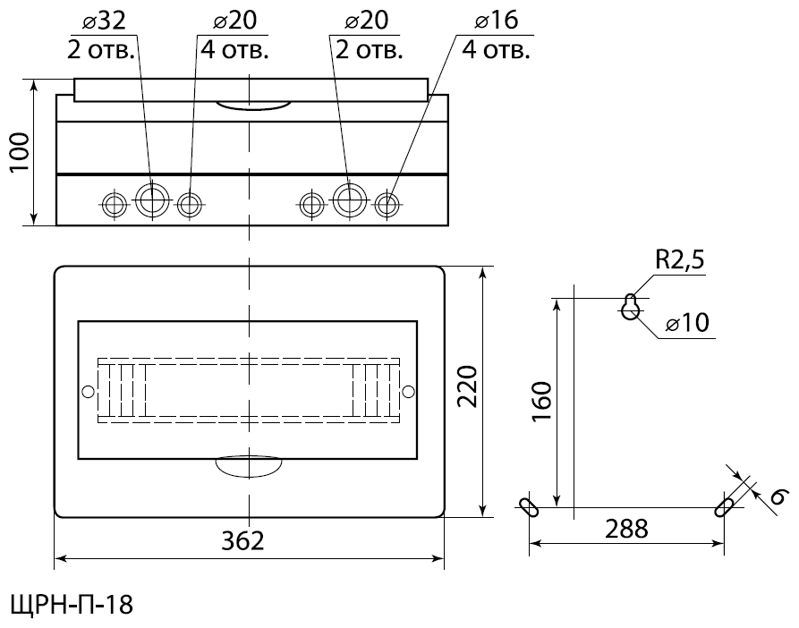 Бокс ЩРН-П-18 модулей навесной пластик IP41 "Эко" (сосна) TDM - фотография № 9