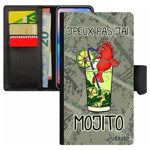 фото Чехол книжка на мобильный mi 8 lite, "не могу - у меня мохито!" комикс шутка utaupia
