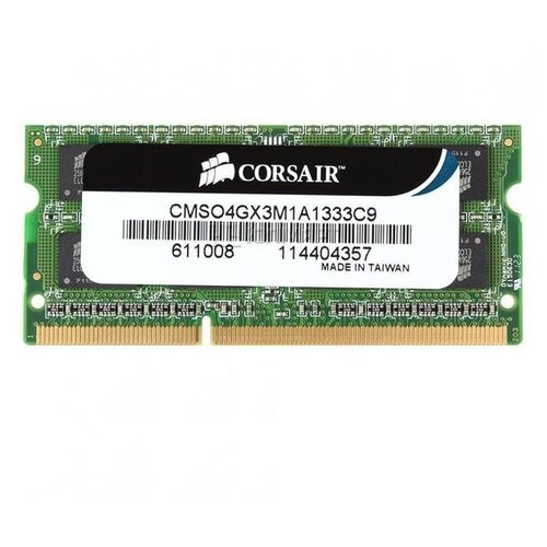 Память DDR3 4Gb 1333MHz Corsair CMSO4GX3M1A1333C9 RTL PC3-10600 CL9 SO-DIMM 204-pin 1.5В