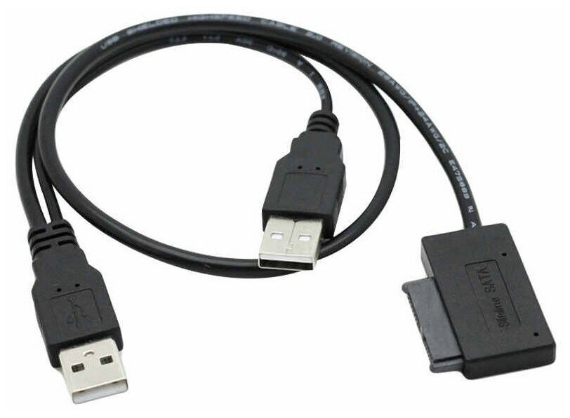 Orient переходник UHD-300SL адаптер USB 2.0 to Slimline SATA для оптических приводов ноутбука двойной USB кабель 30831