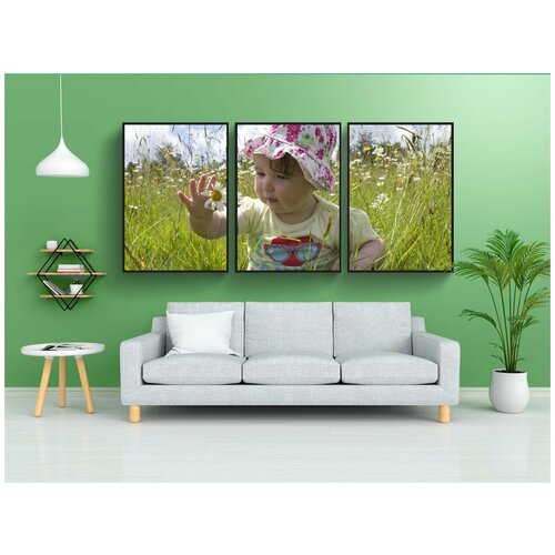 фото Набор модулных постеров для интерьера "детка, молодой, улыбка" 60x90 см. в тубусе, без рамки lotsprints