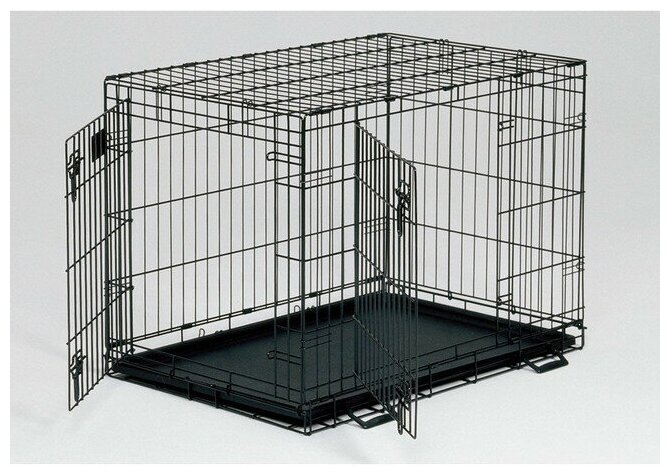 Клетка MidWest Life Stages для собак 93х59х63h см, 2 двери, черная - фотография № 10