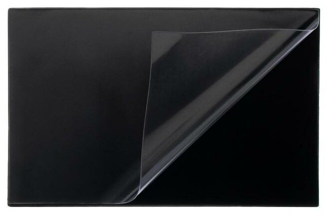 Коврик/подкладка/подложка настольная на письменный рабочий стол для письма размером 590х380 мм, с прозрачным карманом, черный, Brauberg - фотография № 4