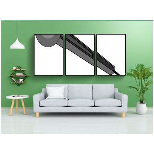 фото Набор модулных постеров для интерьера "микрофон, звук, оборудование" 60x90 см. в тубусе, без рамки lotsprints