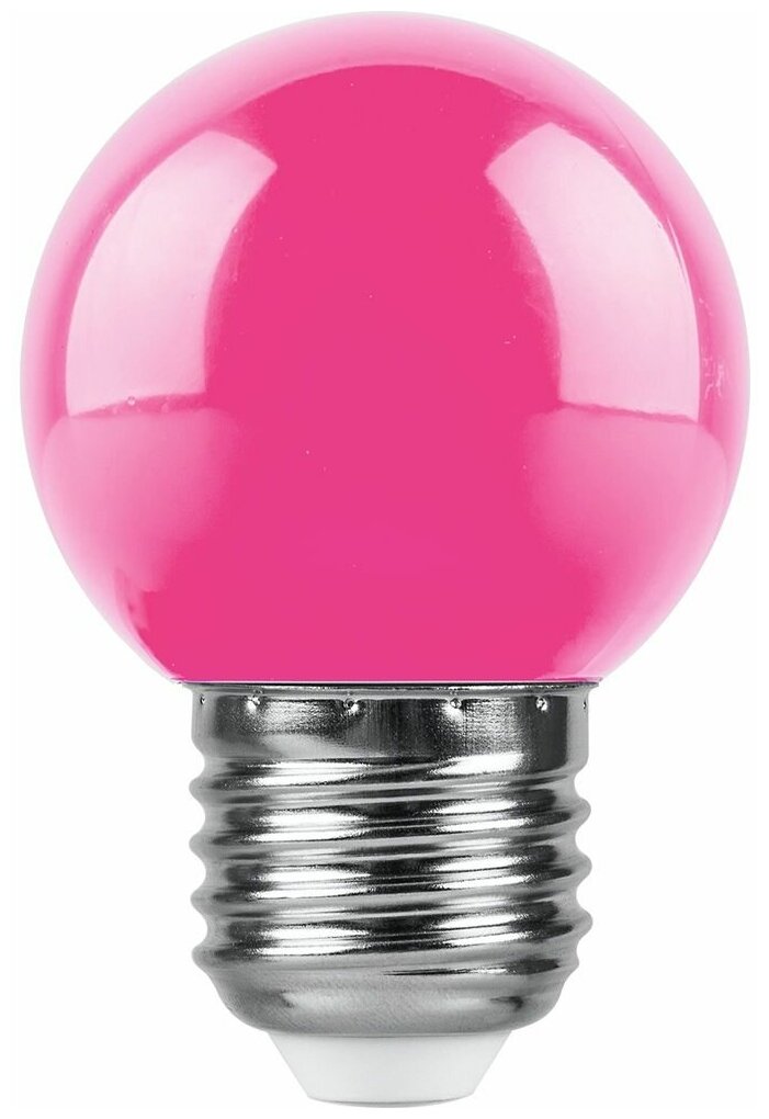 Лампа светодиодная, (1W) 230V E27 розовый G45, LB-37 3шт