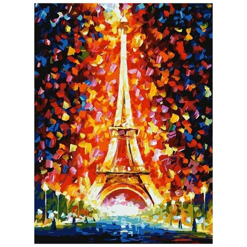 картина по номерам эйфелева башня ночью 40x50 см Картина по номерам Эйфелева башня, 30x40 см