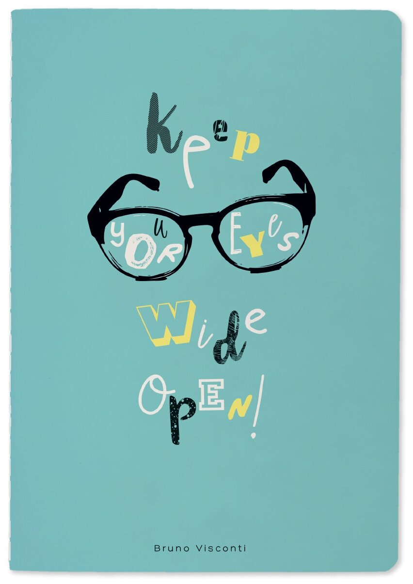 Тетрадь общая BrunoVisconti, А5 (147 х 210 мм), "KEEP YOUR EYES WIDE OPEN" 40 л, клетка, Арт. 7-40-001/58