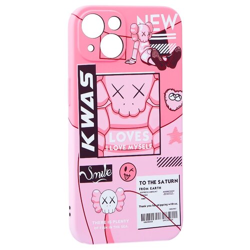 фото Чехол для iphone 13 (6.1") силикон luxo 0.8мм с флуоресцентным рисунком kaws j