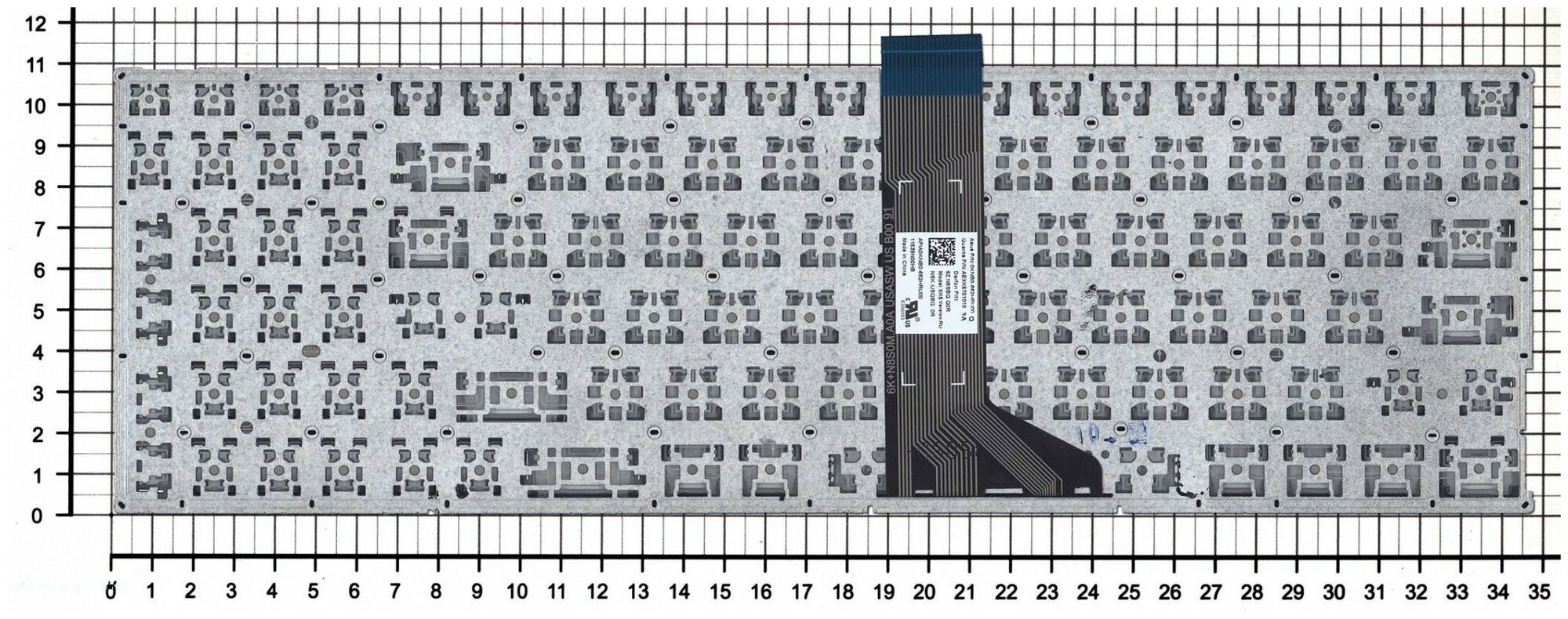 Клавиатура для ноутбука Asus K501UX черная с поддержкой подсветки