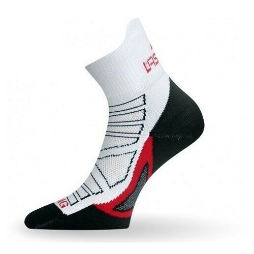 фото Носки lasting rpc 093, microfiber+polypropylene, белый с черной подошвой и красной полоской, размер l (rpc093-l)