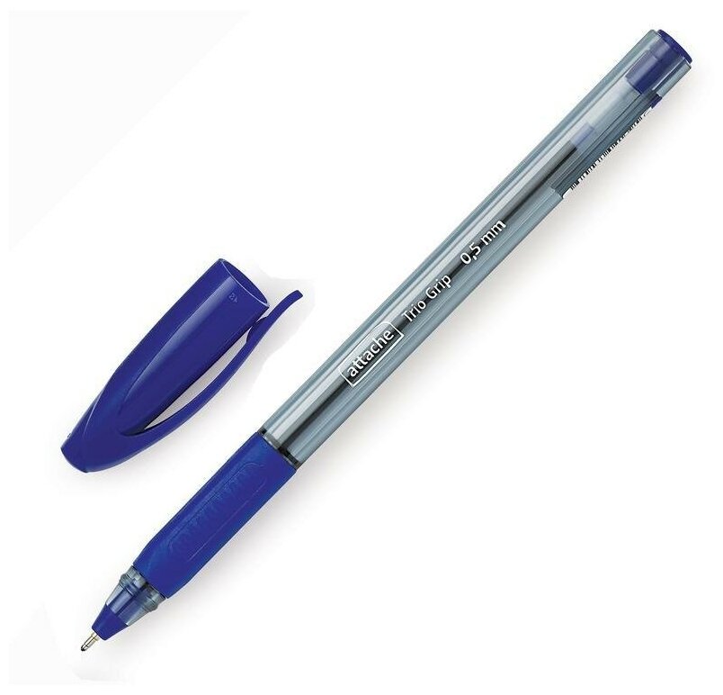 Ручка шариковая Attache Trio Grip (0.5мм, синий цвет чернил, масляная основа) 1шт.