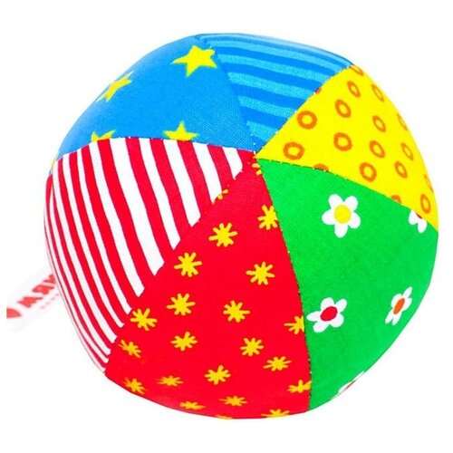 Мякиши Развивающий мягкая погремушка «Мяч Радуга», цвета микс
