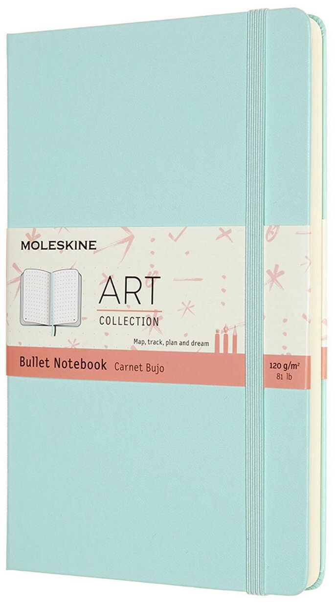 Блокнот Moleskine Art, 160стр, пунктир, твердая обложка, аквамарин [artbulnt3b24]