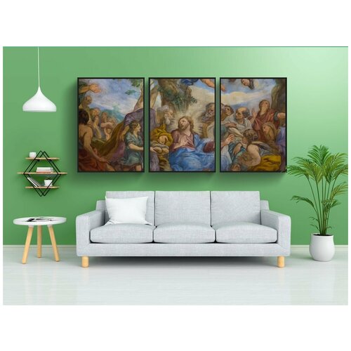 фото Набор модулных постеров для интерьера "иисус, дети, религия" 60x90 см. в тубусе, без рамки lotsprints