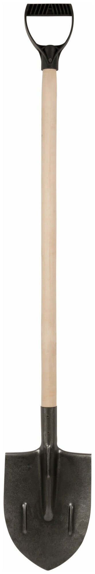Лопата штыковая, "рельсовая сталь", с деревянным черенком 210х385х1440 мм 77193 - фотография № 3