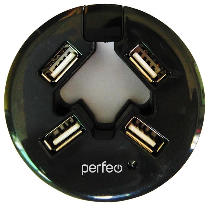 USB-HUB Perfeo 4 Port, (PF-H029 Black) чёрный