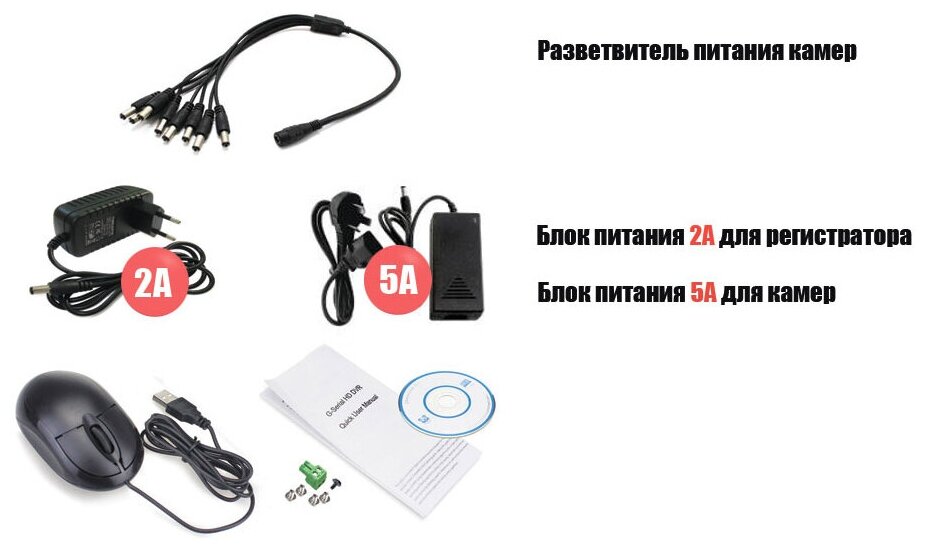 Комплект видеонаблюдения AHD PS-link KIT-B208HD 8 камер 2Мп внутренние и уличные