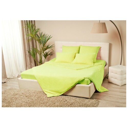 фото Простыня на резинке «купу-купу», 160х200х20 см, салатовый, трикотаж kupu-kupu