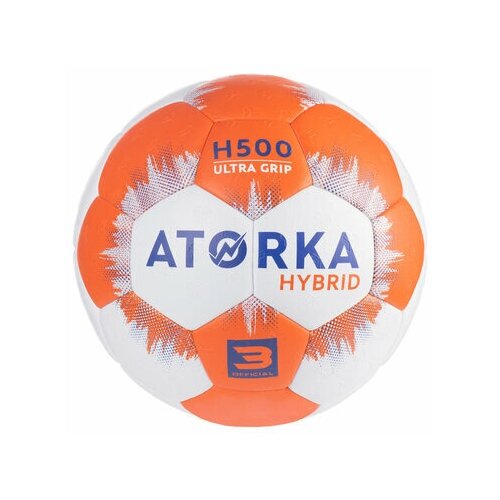 фото Мяч гандбольный мужской h500 размер 3, оранжево-серый atorka х decathlon
