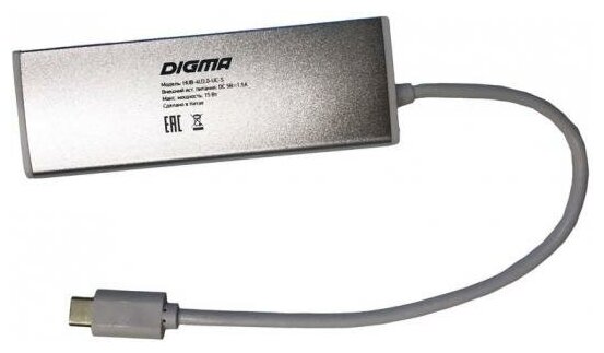 Digma Разветвитель USB Type-C Digma HUB-4U3.0-UC-S 4 х USB 3.0 серебристый