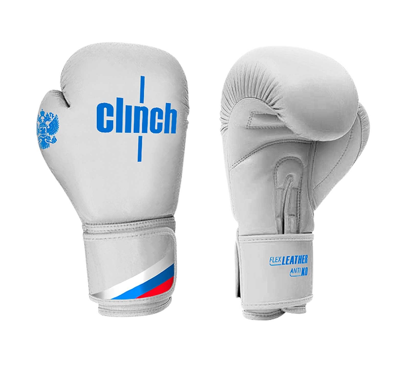 C111 Перчатки боксерские Clinch Olimp бело-синие - Clinch - Белый - 10 oz