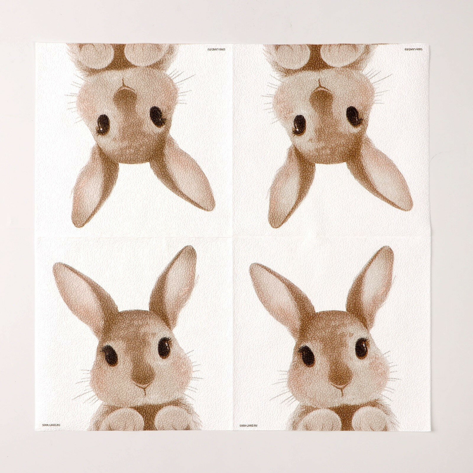 Салфетки бумажные однослойные «Кролик», 33 х 33 см, набор 20 штук - фотография № 2