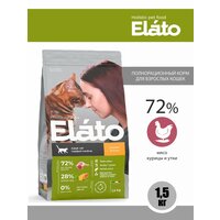 Elato (Элато) Холистик для кошек Выведение шерсти Курица, утка 1,5 кг