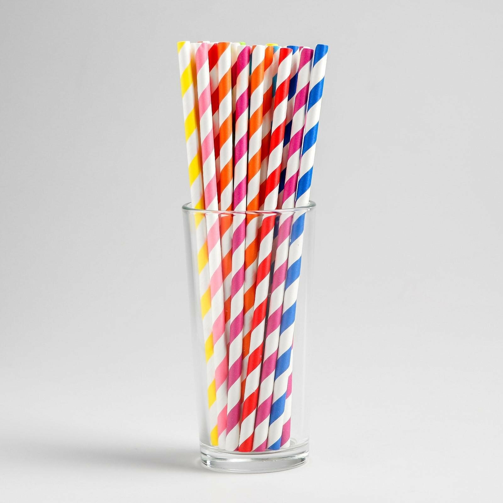 Трубочки для коктейля, набор 25 шт, цвета микс - фотография № 4