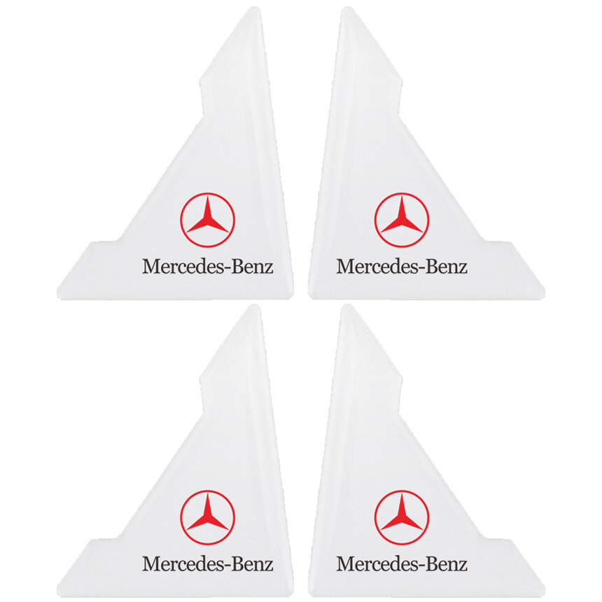 Защитные уголки на дверь автомобиля с логотипом Mercedes-Benz силиконовые прозрачные, комплект 4 шт.