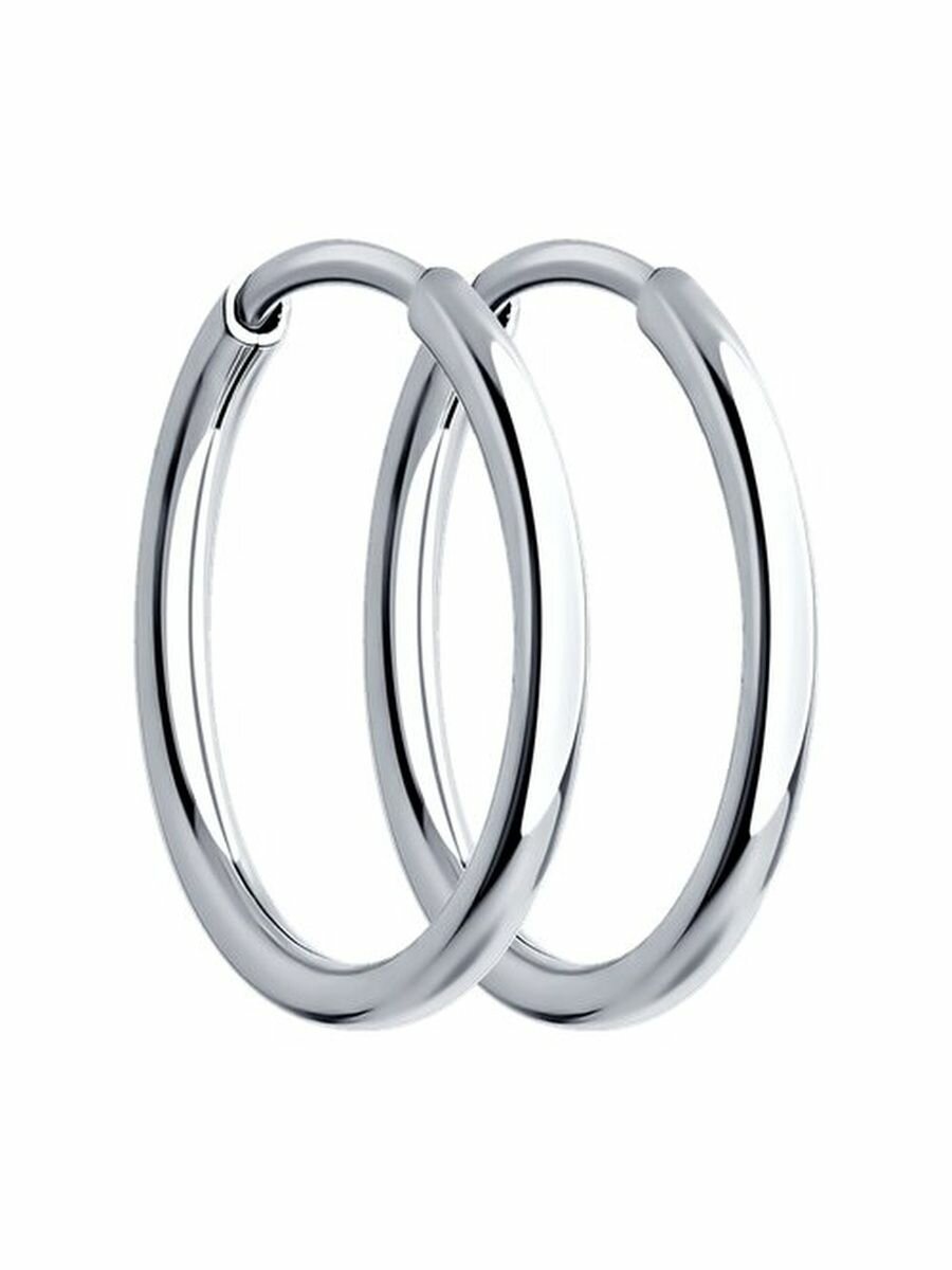 Серьги конго The Jeweller, белое золото, 585 проба