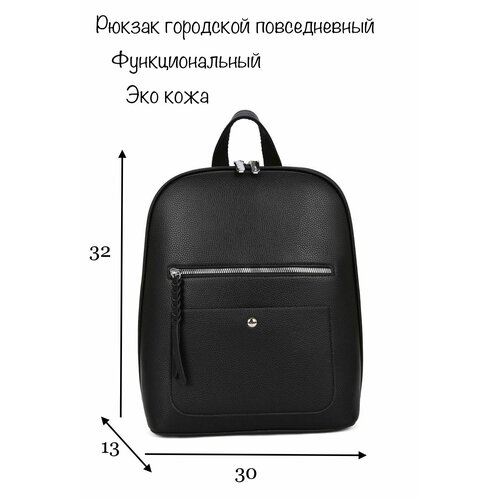 фото Рюкзак городской повседневный женский черный may va